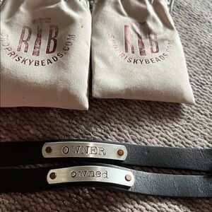 OWNER owned Leather Bracelets With Metal Plate